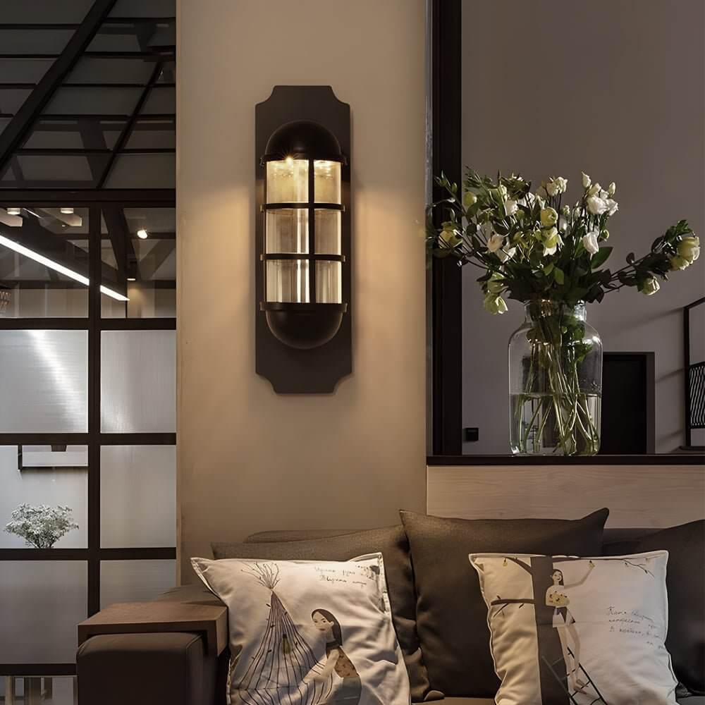 Retro Telephone Booth Iron & Glass LED Wall Sconce Light