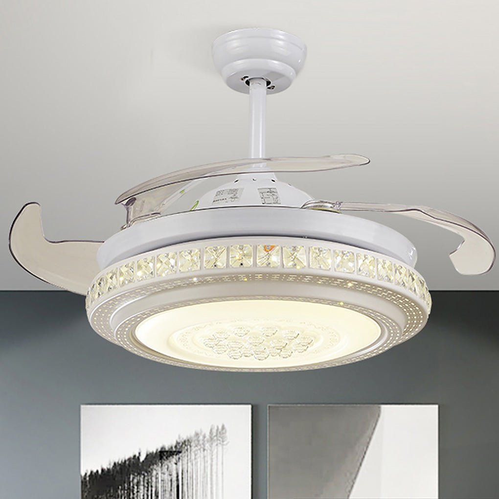 Modern LED Invisible Ceiling Fan Chandelier with Remote Control