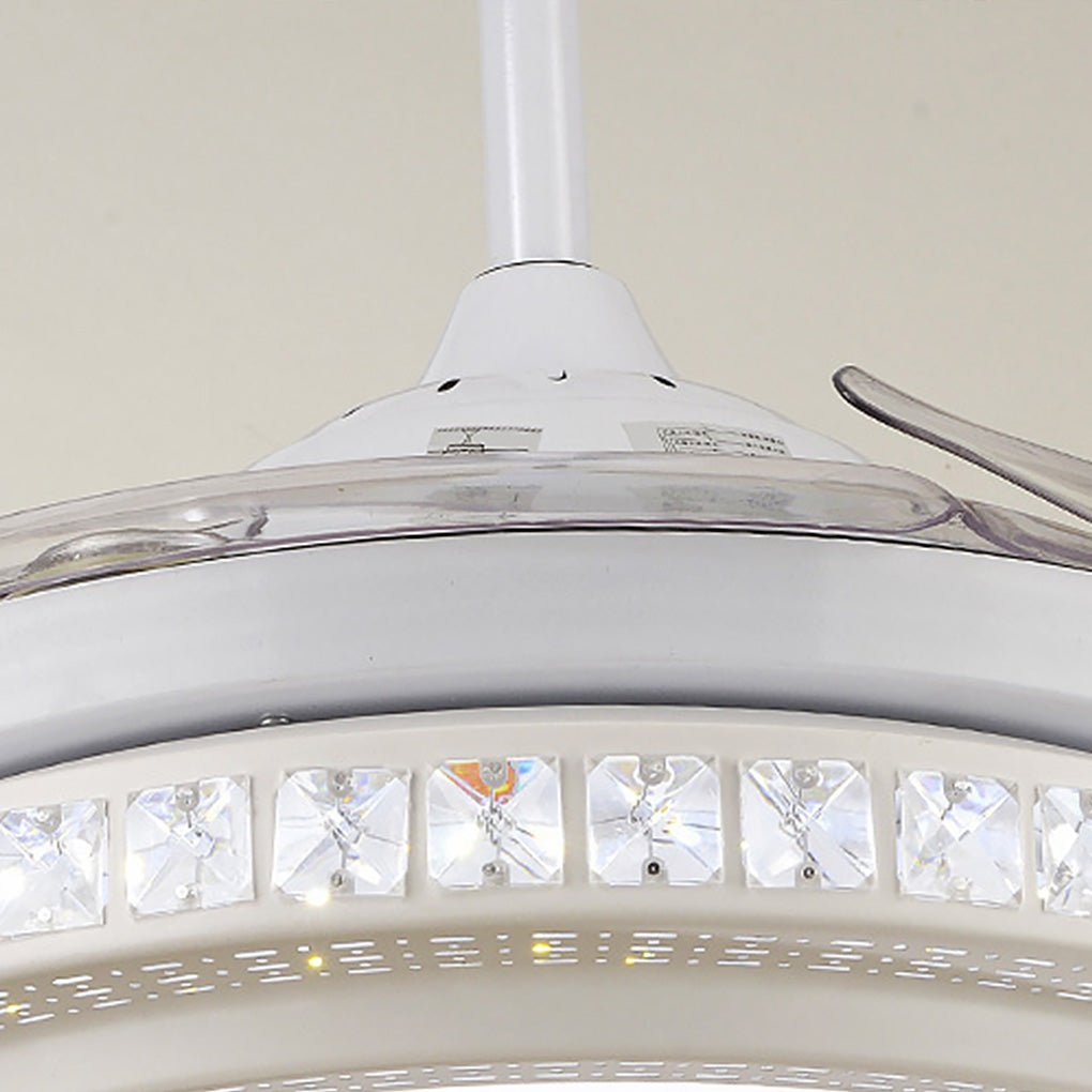 Modern LED Invisible Ceiling Fan Chandelier with Remote Control