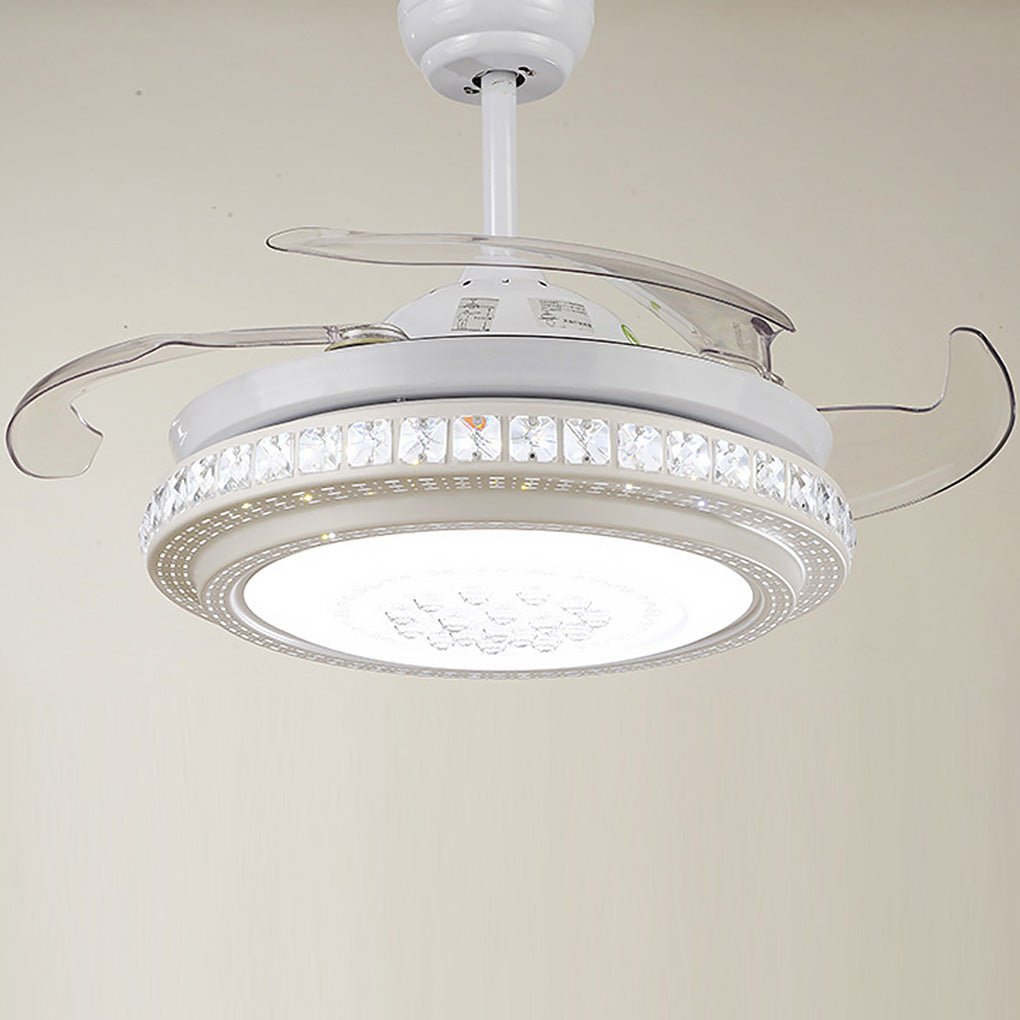 Modern LED Invisible Ceiling Fan Chandelier with Remote Control