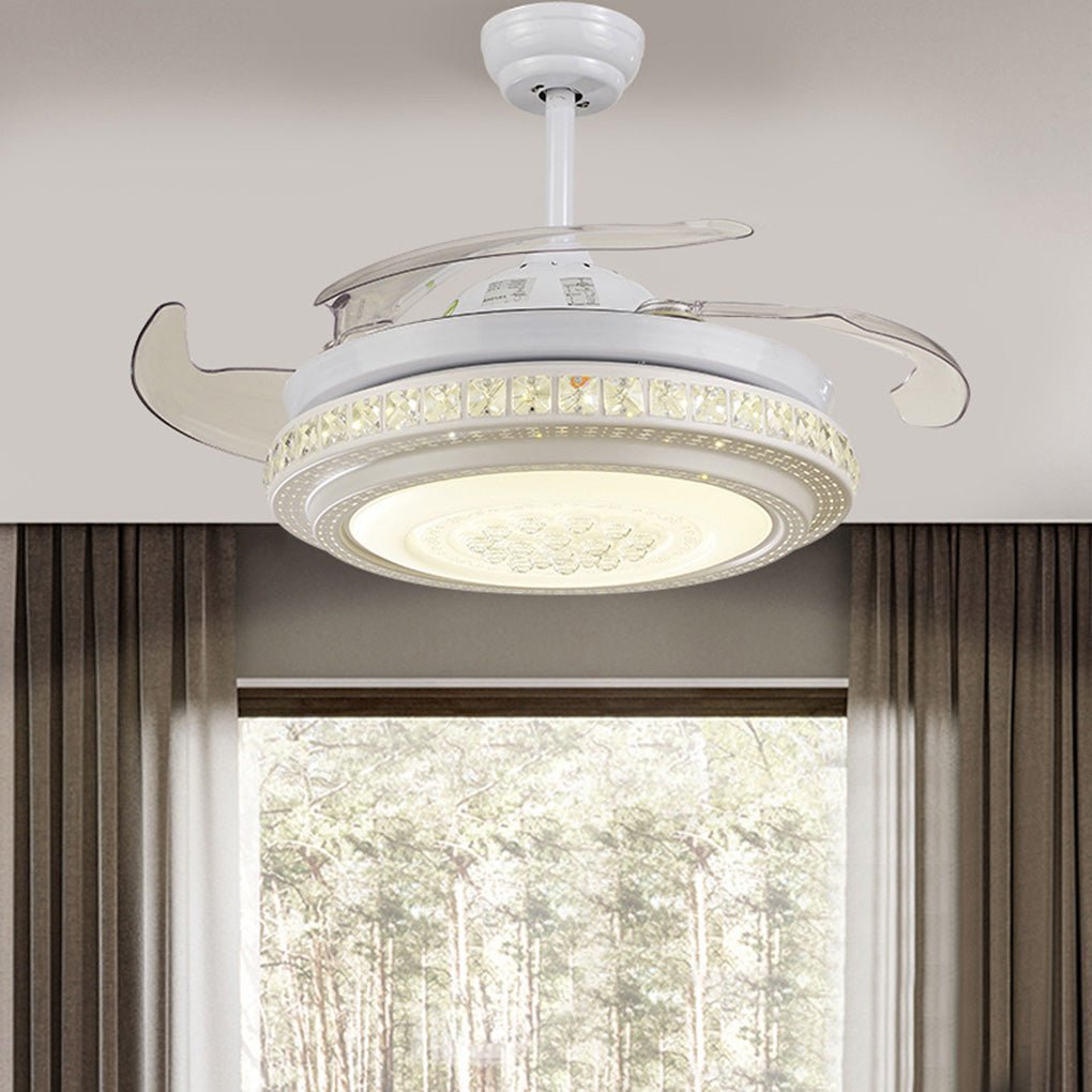 Modern LED Invisible Ceiling Fan Chandelier with Remote Control
