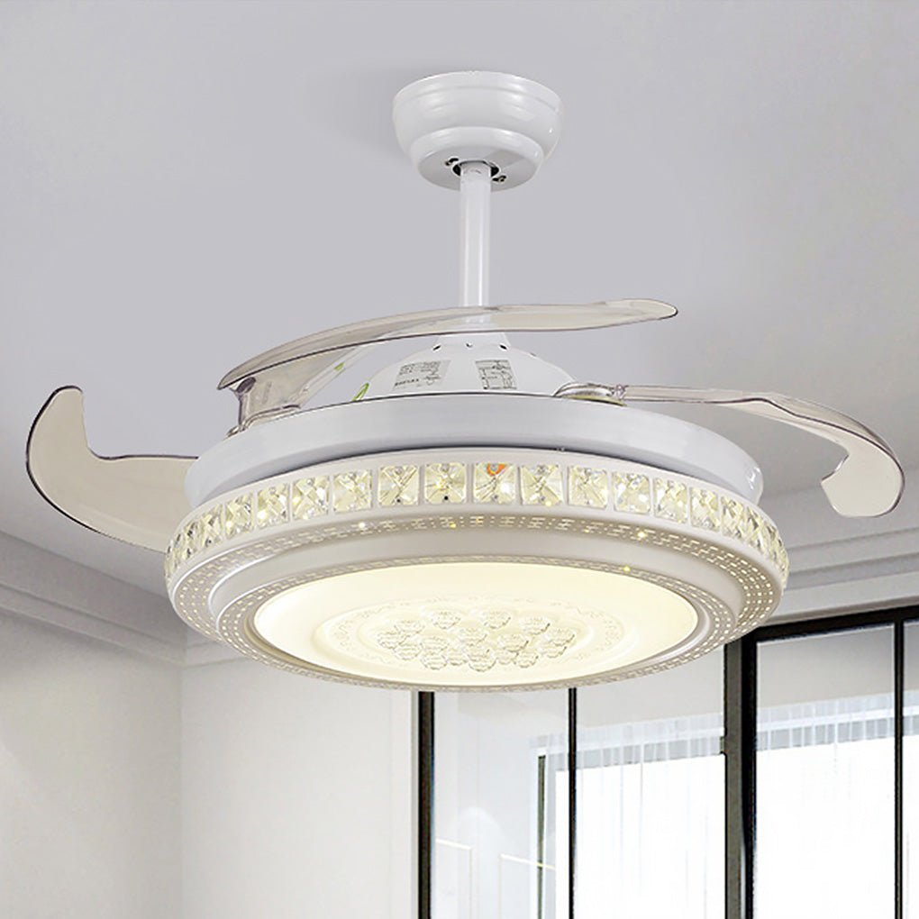 Modern LED Invisible Ceiling Fan Chandelier with Remote Control