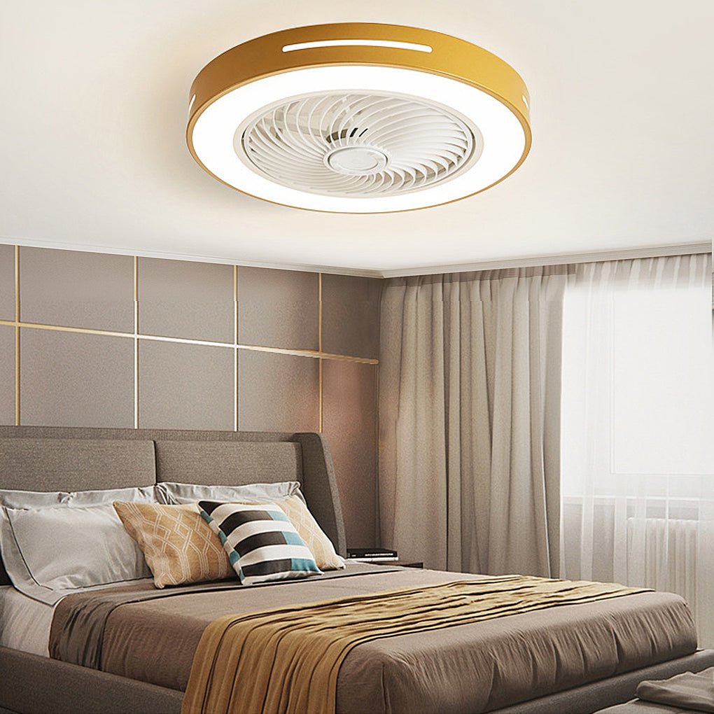 Modern Bladeless Ceiling Fan with Light and Remote Control