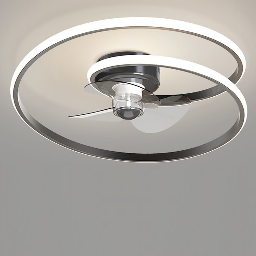Modern LED Ceiling Fan Light with Remote Control & Stepless Dimming