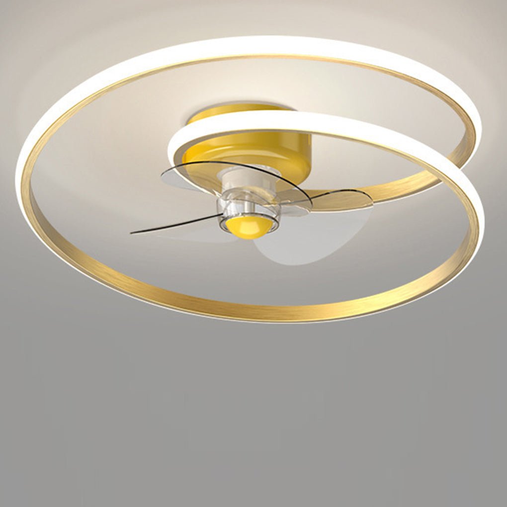 Modern LED Ceiling Fan Light with Remote Control & Stepless Dimming