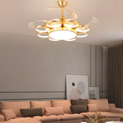 Retractable LED Ceiling Fan Chandelier with Remote Control