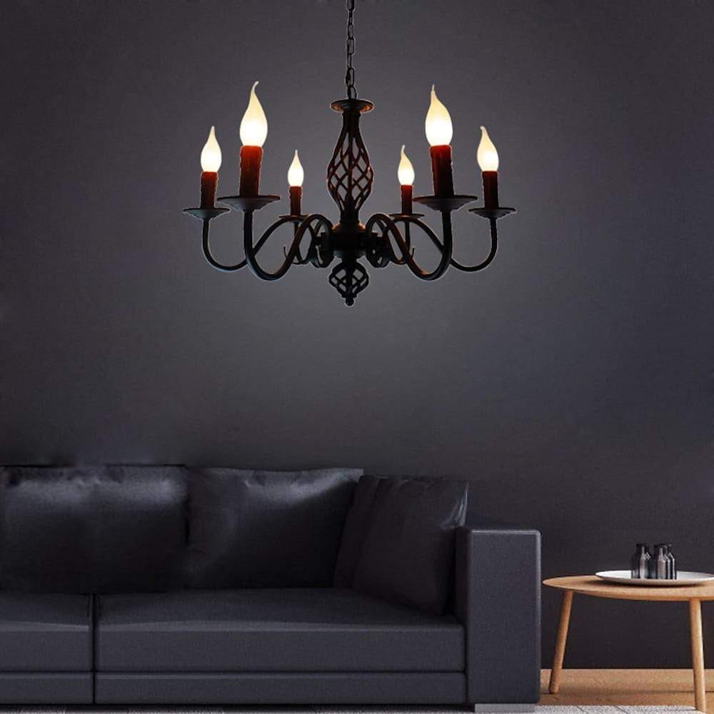 6-Light Candle Pendant Chandelier Modern Metal Fixture