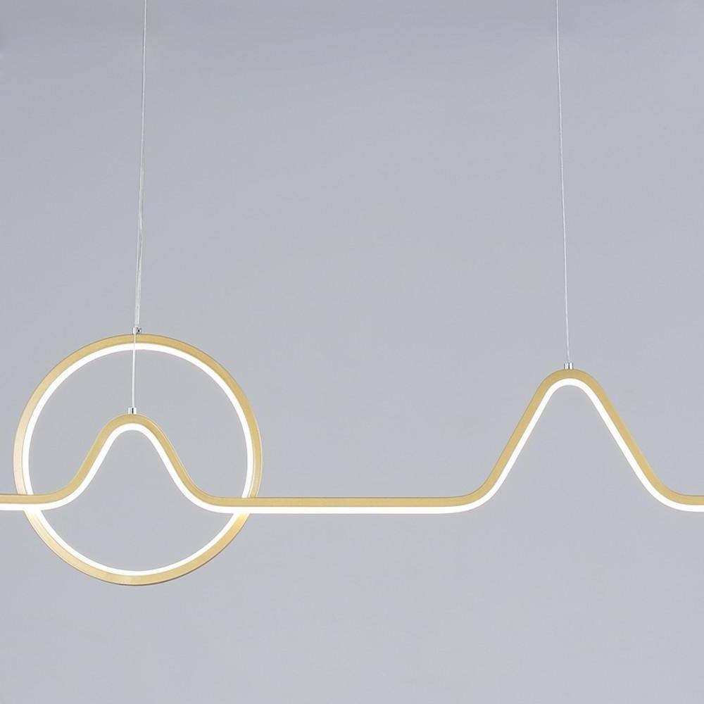 Modern Circular Linear Dimmable LED Chandelier – Aluminum Finish