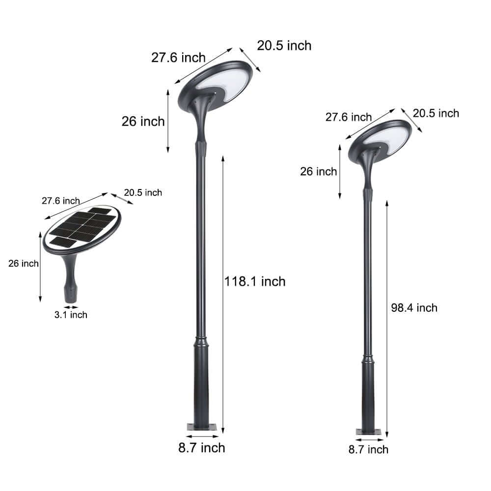 Modern Solar LED Street Light | IP65 Outdoor Aluminum Lamp Post