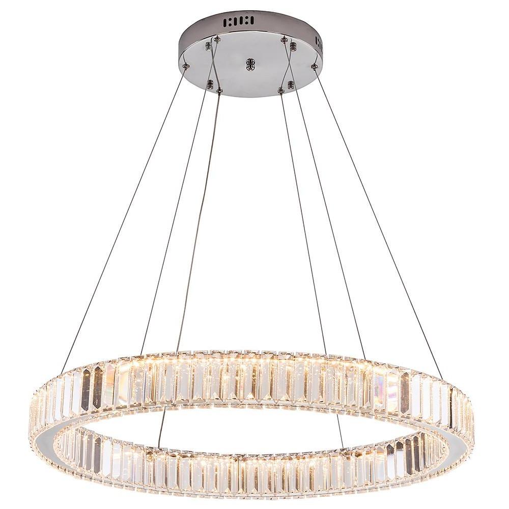 32" Crystal Ring Chandelier with Integrated LED in Gold Finish