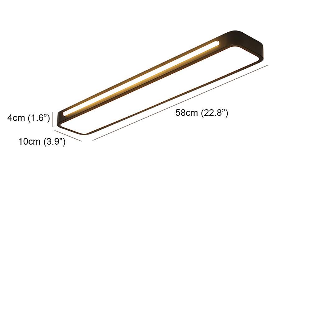 Modern Rectangular LED Flush Mount Ceiling Light - Black/White