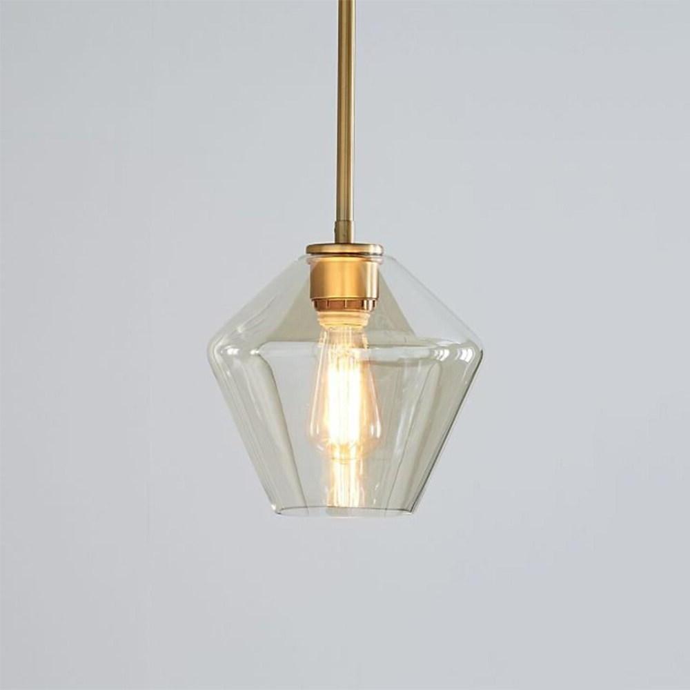 Nordic Industrial Glass Pendant Light with Copper Finish