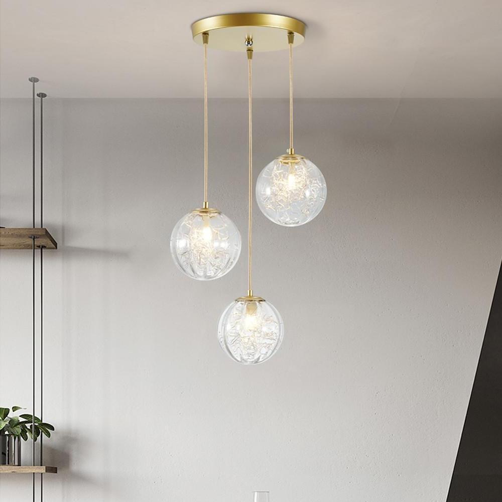 Nordic Glass Globe Pendant Light — Modern Artistic Ceiling Fixture