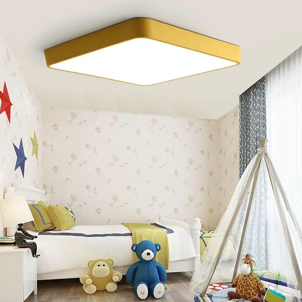 Square LED Flush Mount Ceiling Light Modern Metal Globe Design