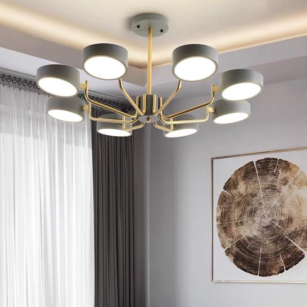 8-Light Modern Chandelier - Adjustable Color Temperature Metal &