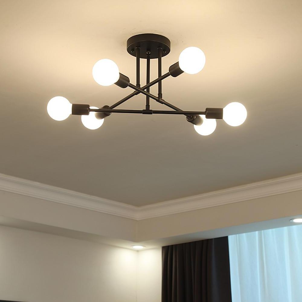 6-Light Sputnik Chandelier Modern Iron Globe Ceiling Light