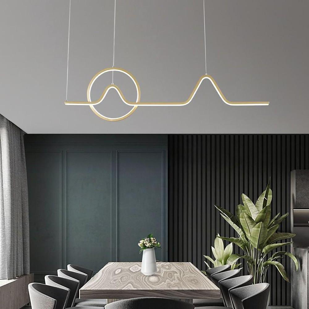 Modern Geometric Wave Pendant Light with Integrated LED