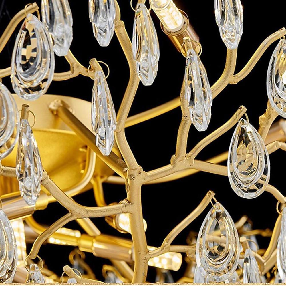 Modern Sputnik Crystal Chandelier LED Flush Mount Ceiling Light
