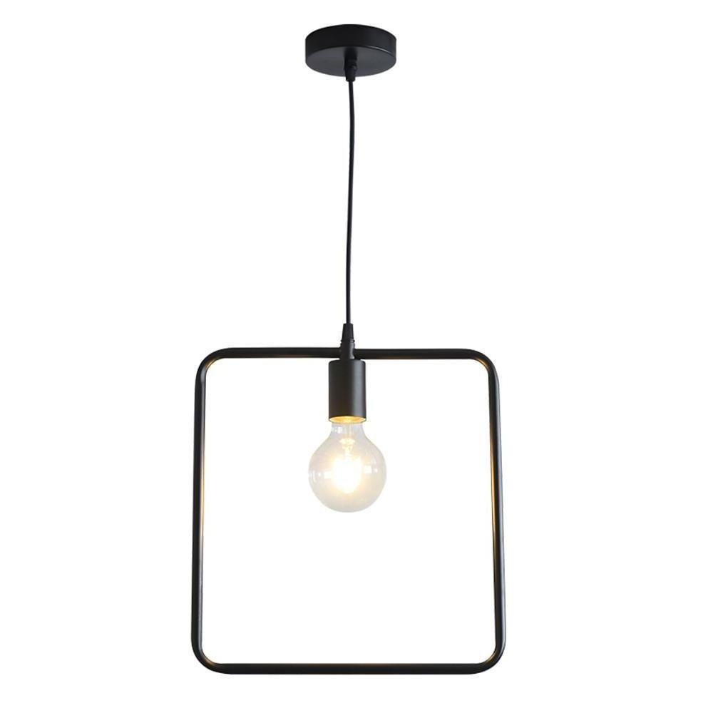 Black & Gold Geometric Pendant Light – Modern Metal Ceiling Lamp