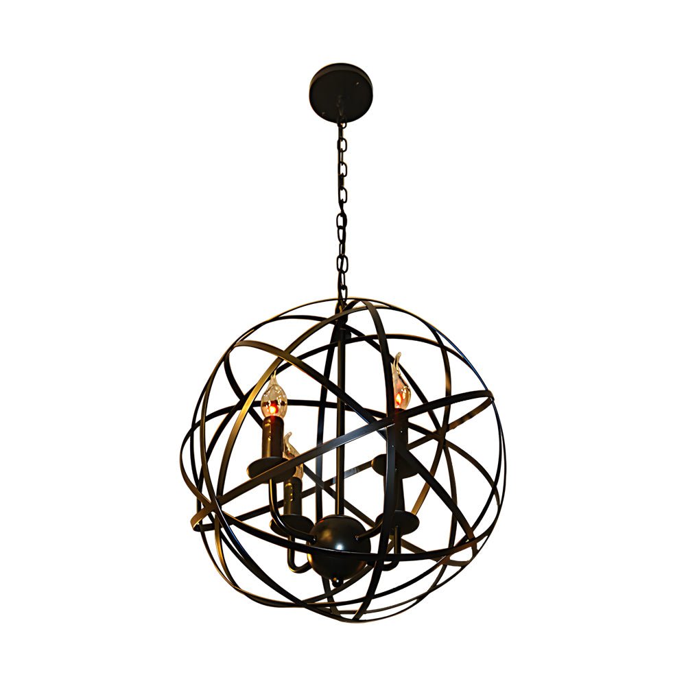 Spherical Iron Pendant Light Industrial Modern Chandelier