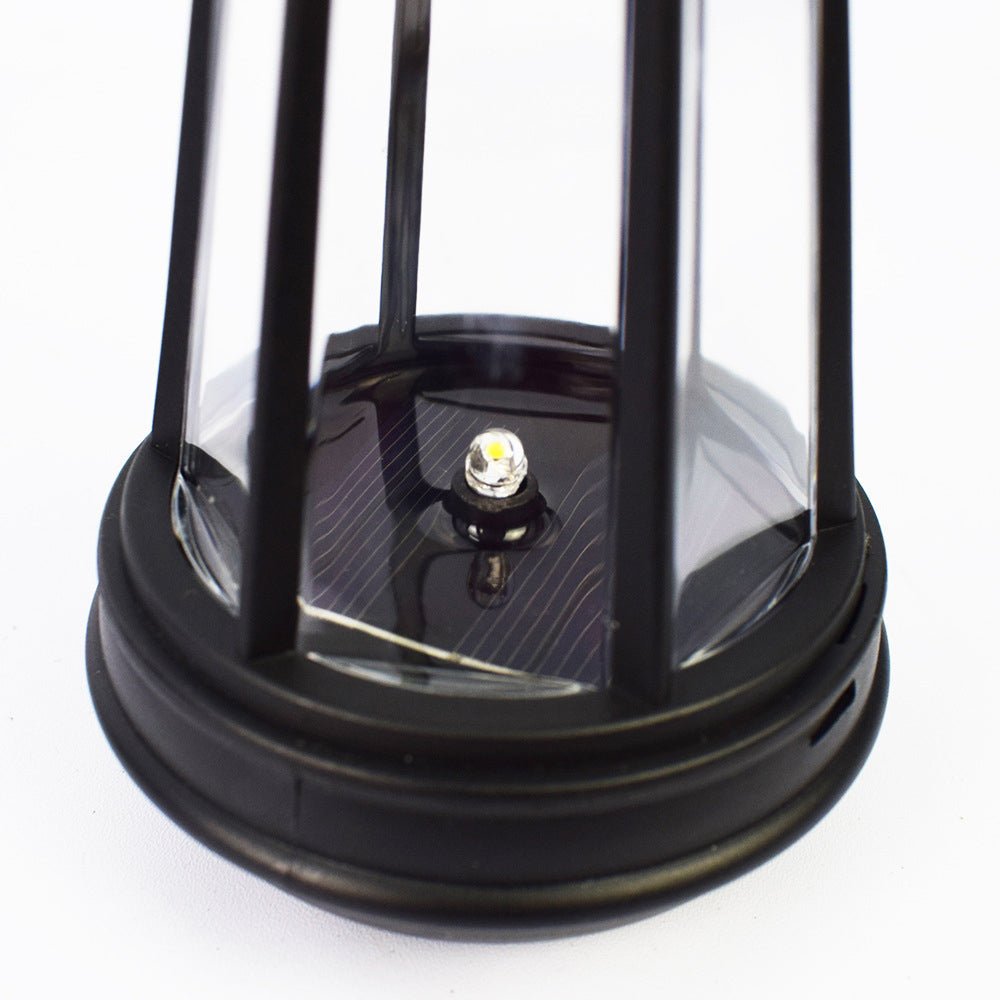 Metal Cat Silhouette Solar Garden Light with Hanging Lantern