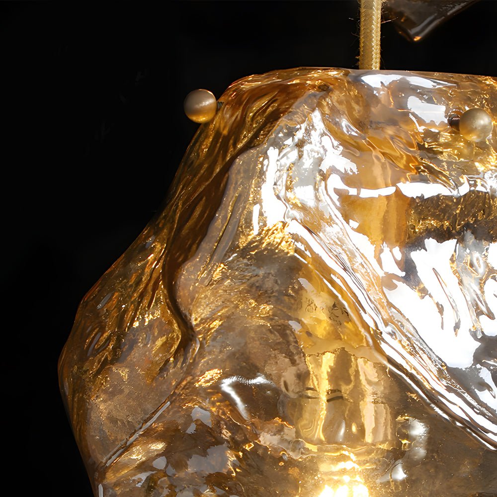 Lava Texture Glass Pendant Light Copper Post-Modern Chandelier