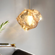 Lava Texture Glass Pendant Light Copper Post-Modern Chandelier