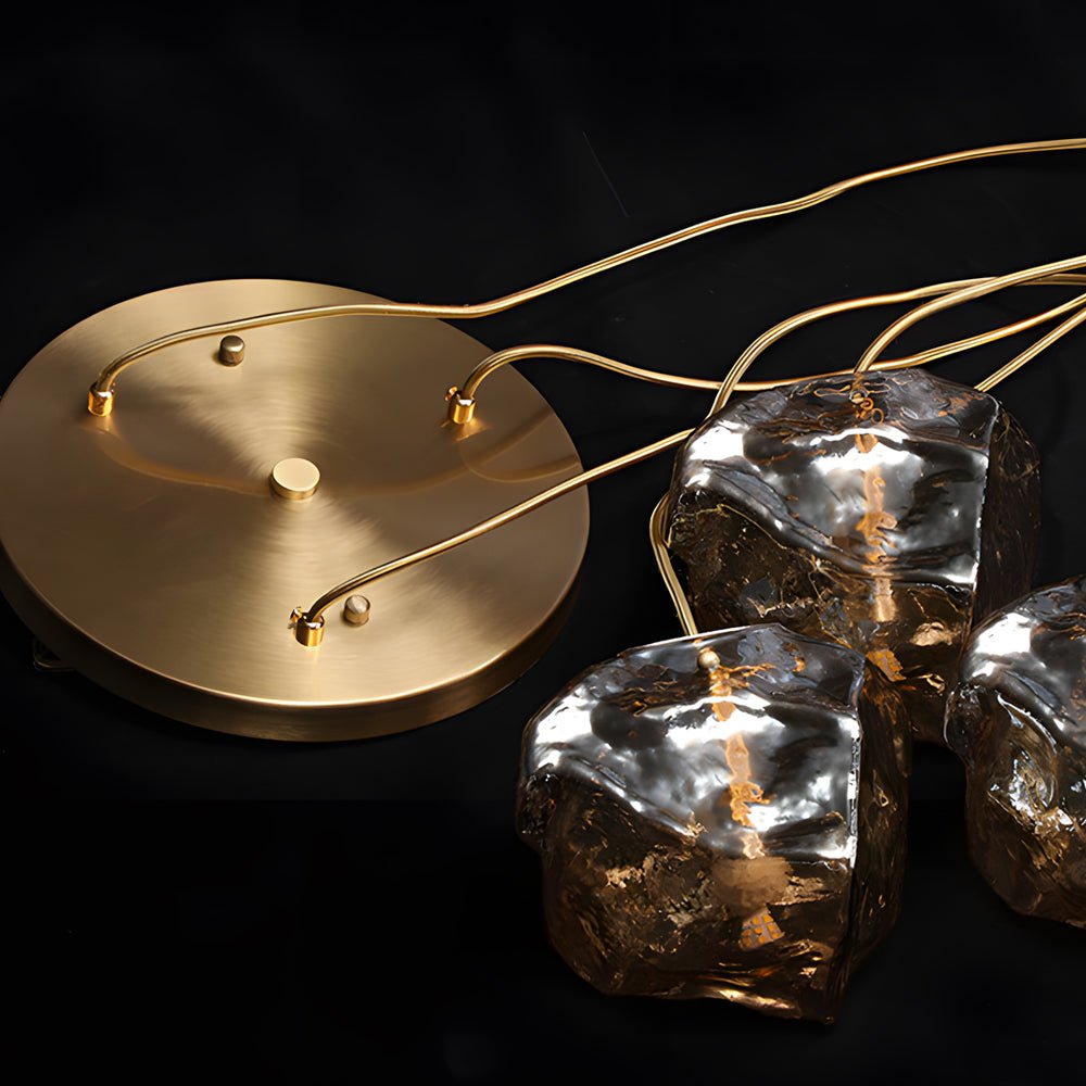 Lava Texture Glass Pendant Light Copper Post-Modern Chandelier