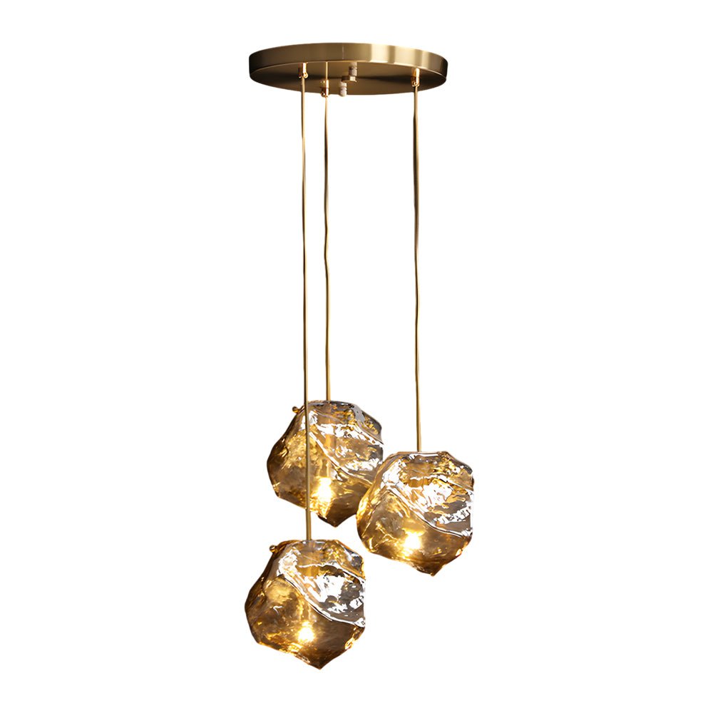 Lava Texture Glass Pendant Light Copper Post-Modern Chandelier