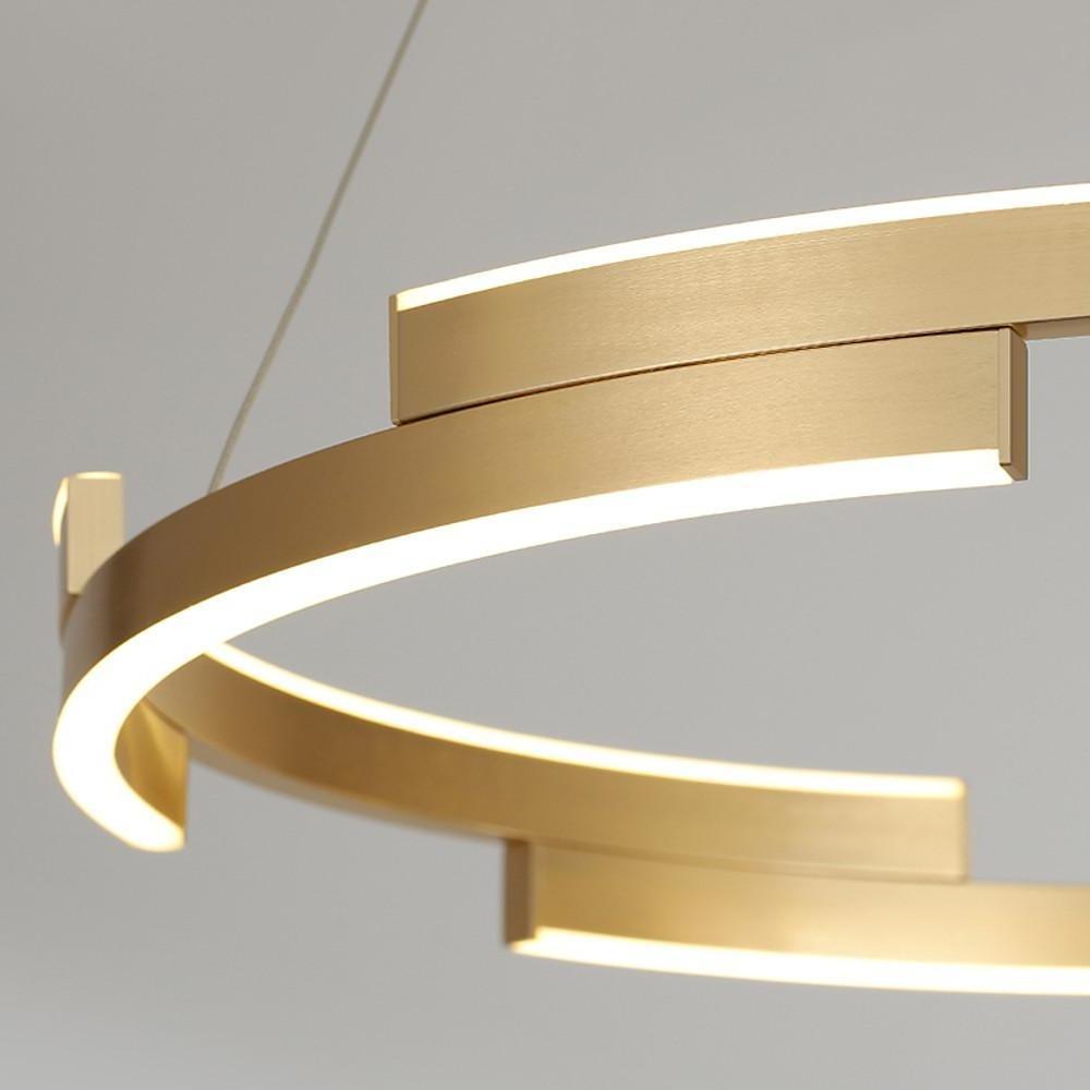 Modern Gold Interlocking Ring LED Chandelier 31" Aluminum