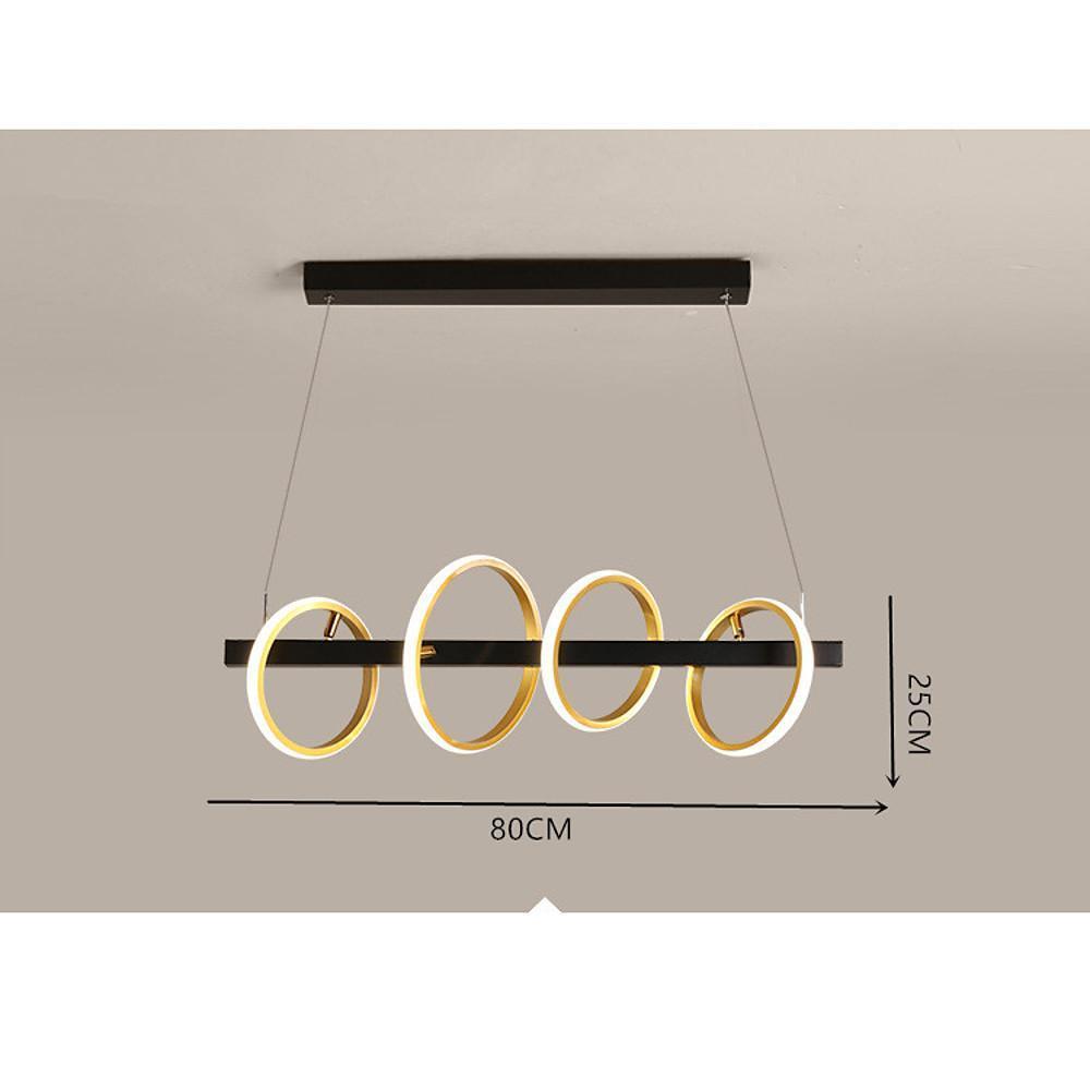 4-Ring LED Gold Chandelier Modern Island Pendant Light