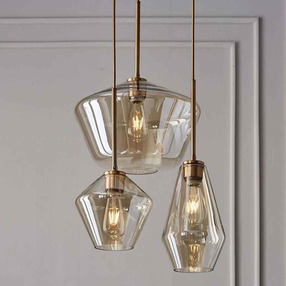 Nordic Industrial Glass Pendant Light with Copper Finish