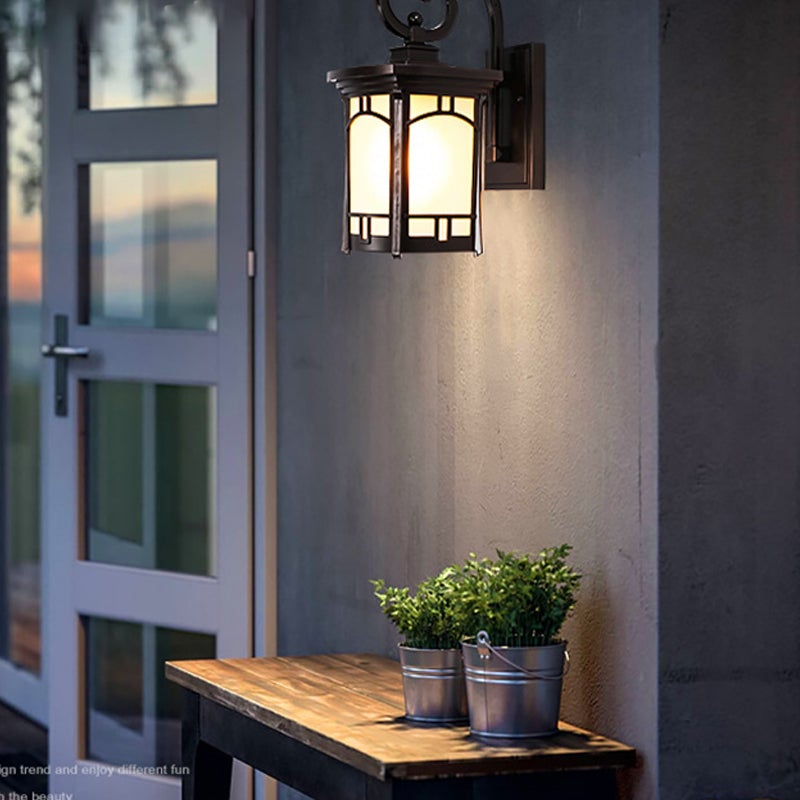 Modern Striped Glass Outdoor Wall Light with Aluminum Frame