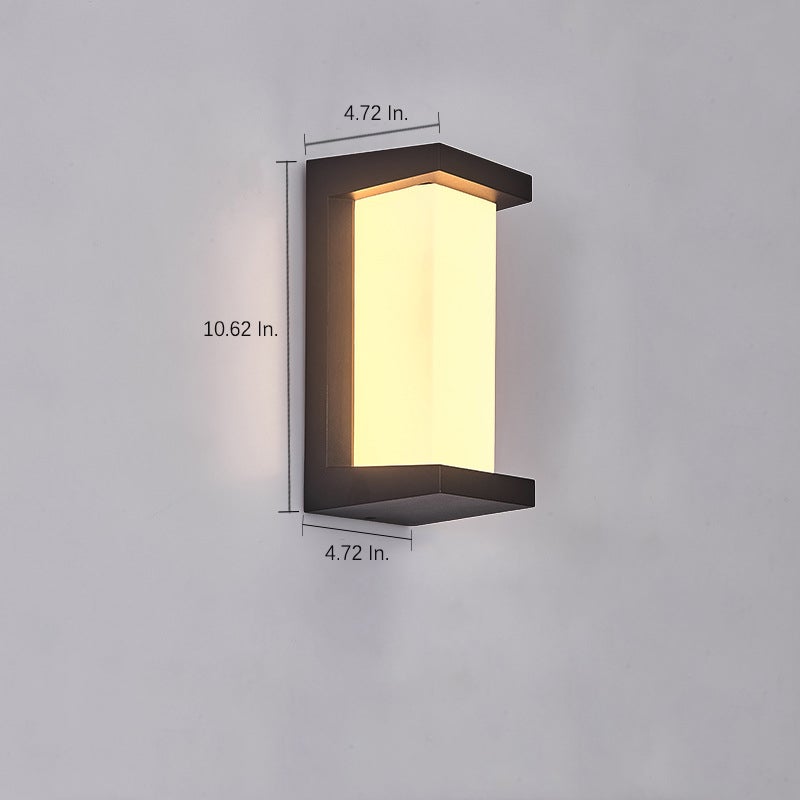 Geometric Black Aluminum Outdoor Wall Light - Modern Waterproof
