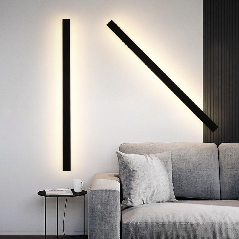 Linear LED Outdoor Wall Light - Waterproof Metal Black Fixture
