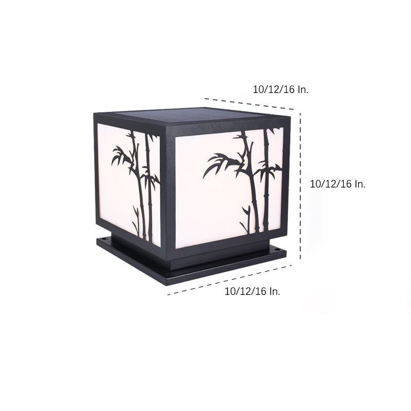 Modern Solar Geometric Pillar Light - Acrylic & Stainless Steel