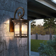 Modern Striped Glass Outdoor Wall Light with Aluminum Frame