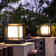 Modern Black Solar Powered Outdoor Post Light with LED