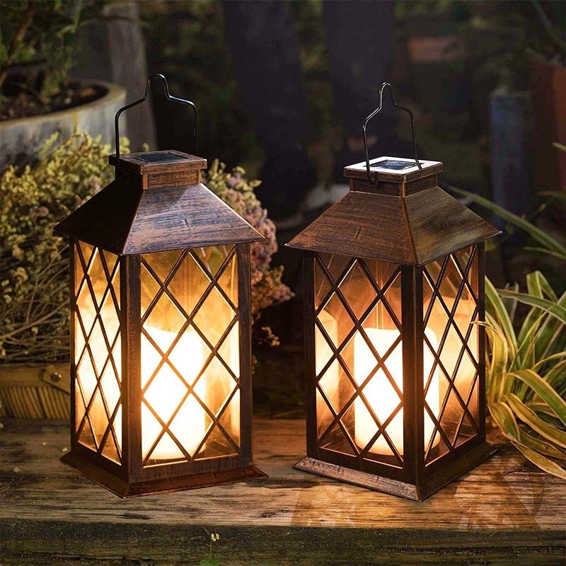 Solar LED Outdoor Lantern – Bronze Finish Vintage Lamp
