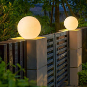 Modern White Resin Moon Sphere Outdoor Waterproof Post Light