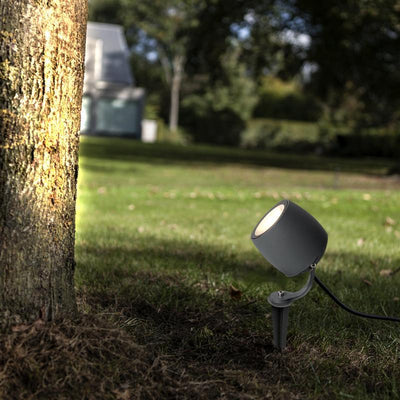 Modern Aluminum LED Outdoor Spotlight - Waterproof Garden Light Gray