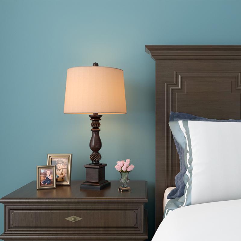 24" Rustic Bronze Resin Table Lamp with Drum Shade