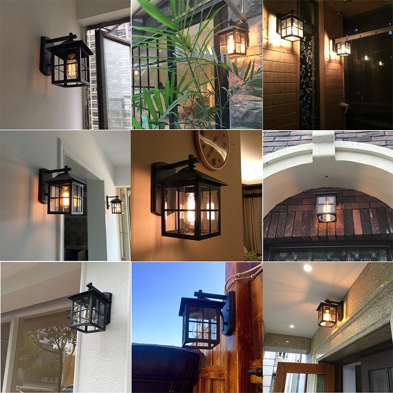 Modern Square Glass Outdoor Wall Light with Aluminum Frame