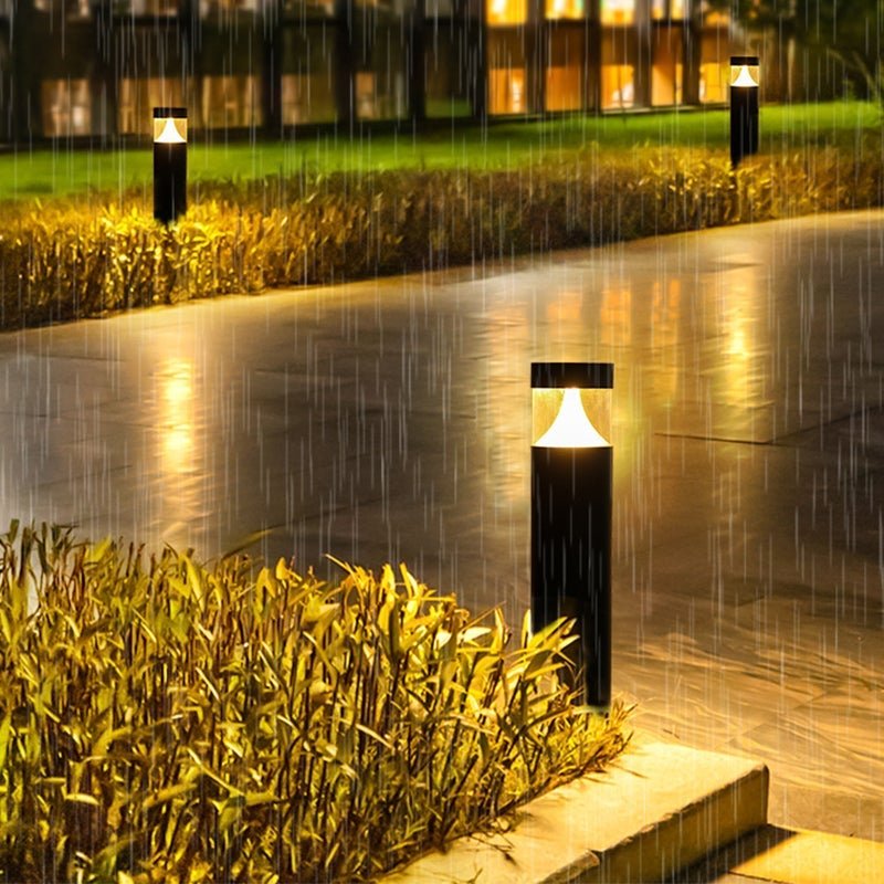 Modern Black Aluminum LED Post Light Waterproof Outdoor Lamp