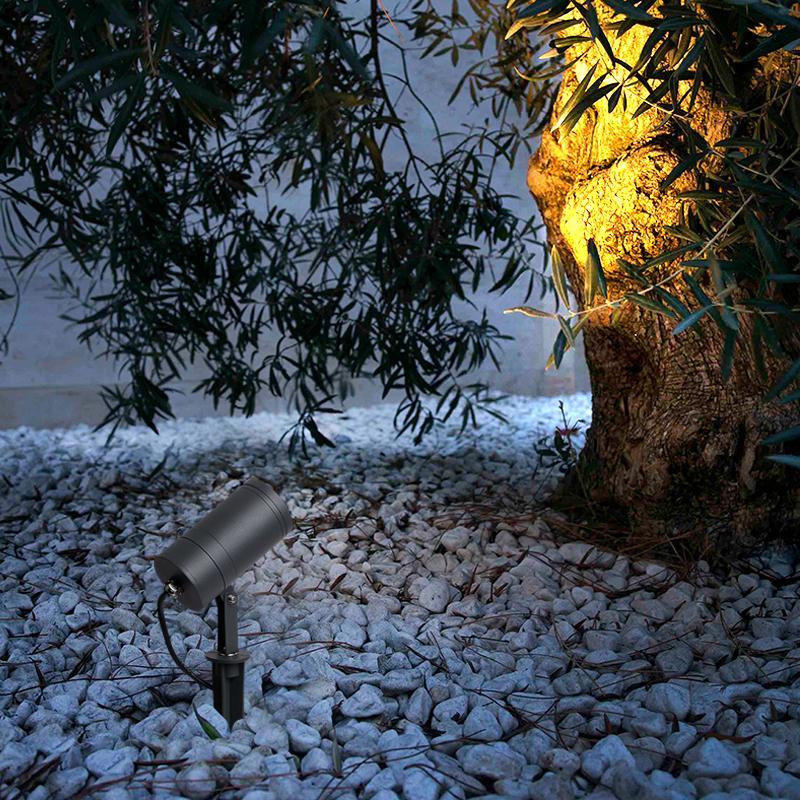 Adjustable Aluminum LED Outdoor Spotlight - Modern Black Garden Light