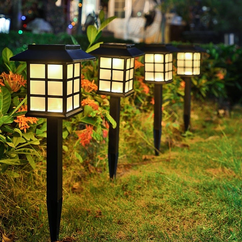 Solar Pavilion Garden Stake Light Modern Black Outdoor LED Lighting