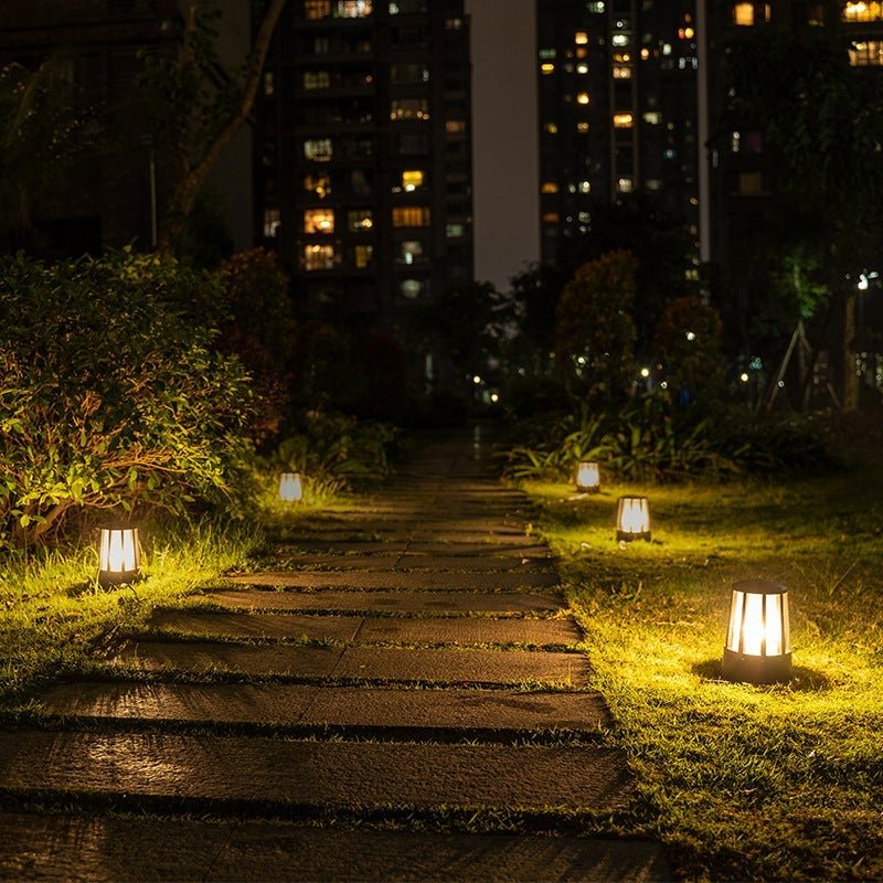 Modern Geometric LED Outdoor Post Light - Aluminum & Acrylic