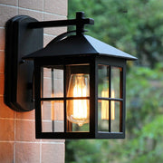 Modern Square Glass Outdoor Wall Light with Aluminum Frame