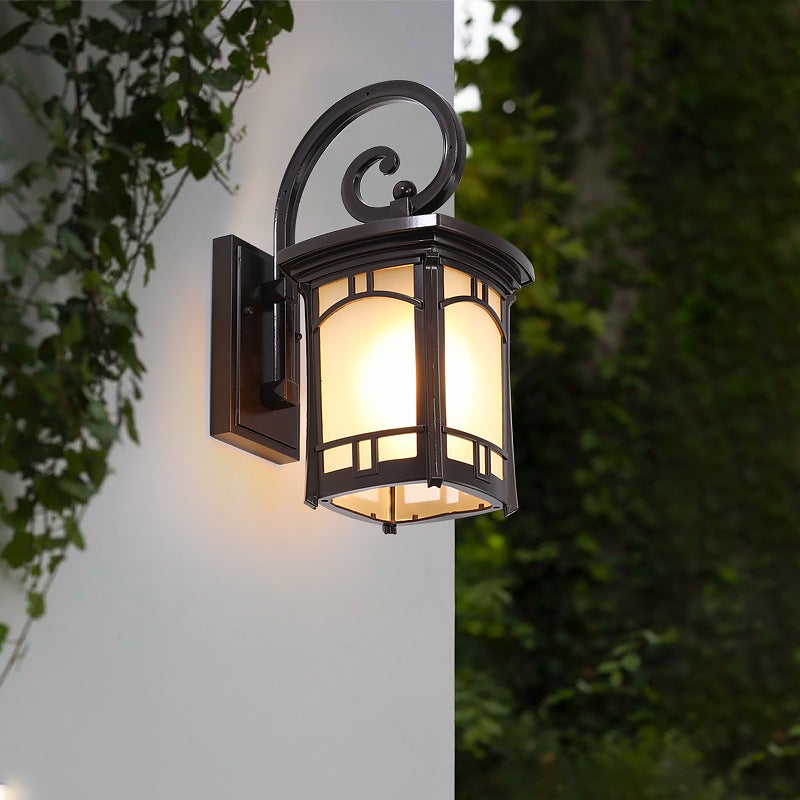 Modern Striped Glass Outdoor Wall Light with Aluminum Frame