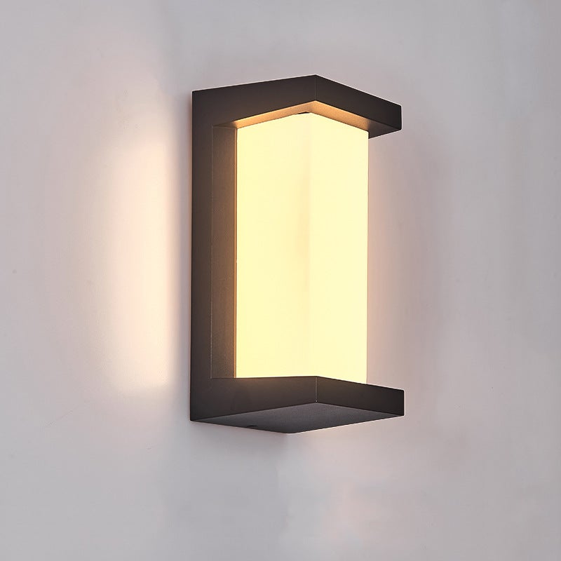 Geometric Black Aluminum Outdoor Wall Light - Modern Waterproof